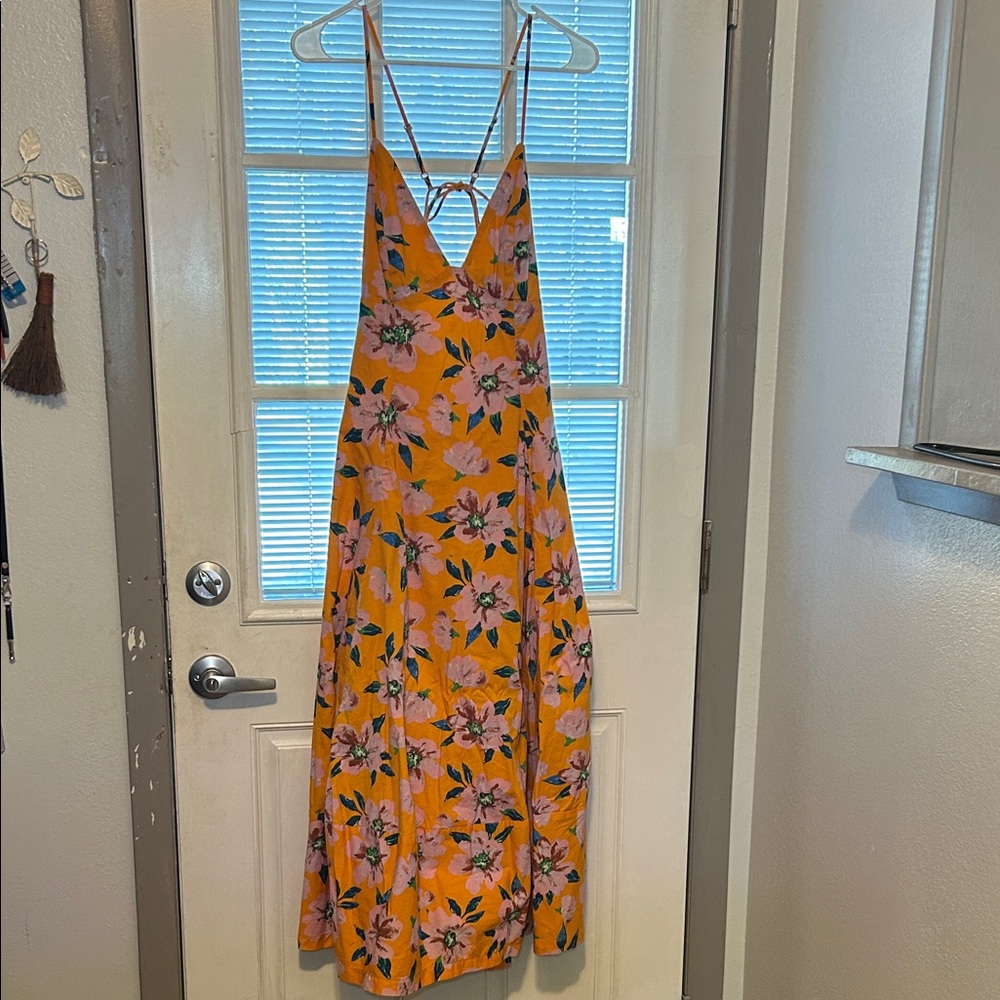 Free People orange floral maxi dress